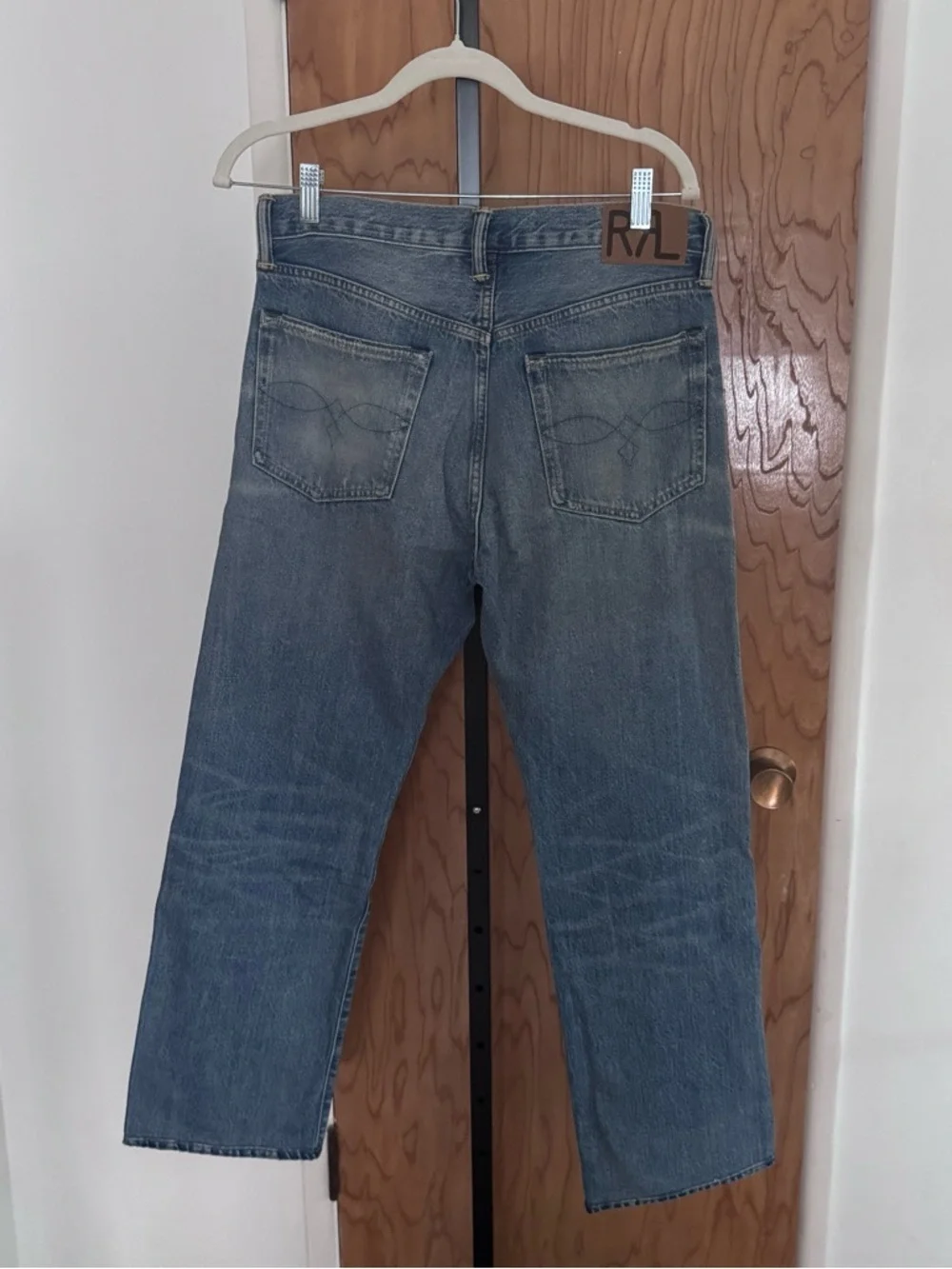 Ralph Lauren double RL distress straight leg jeans